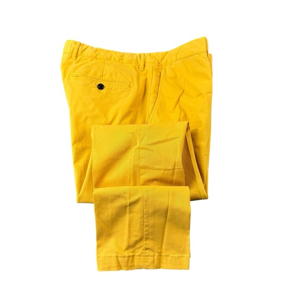 Todd Snyder Yellow Button Front Selvedge Men's Chino Pant 36x32 Excellent